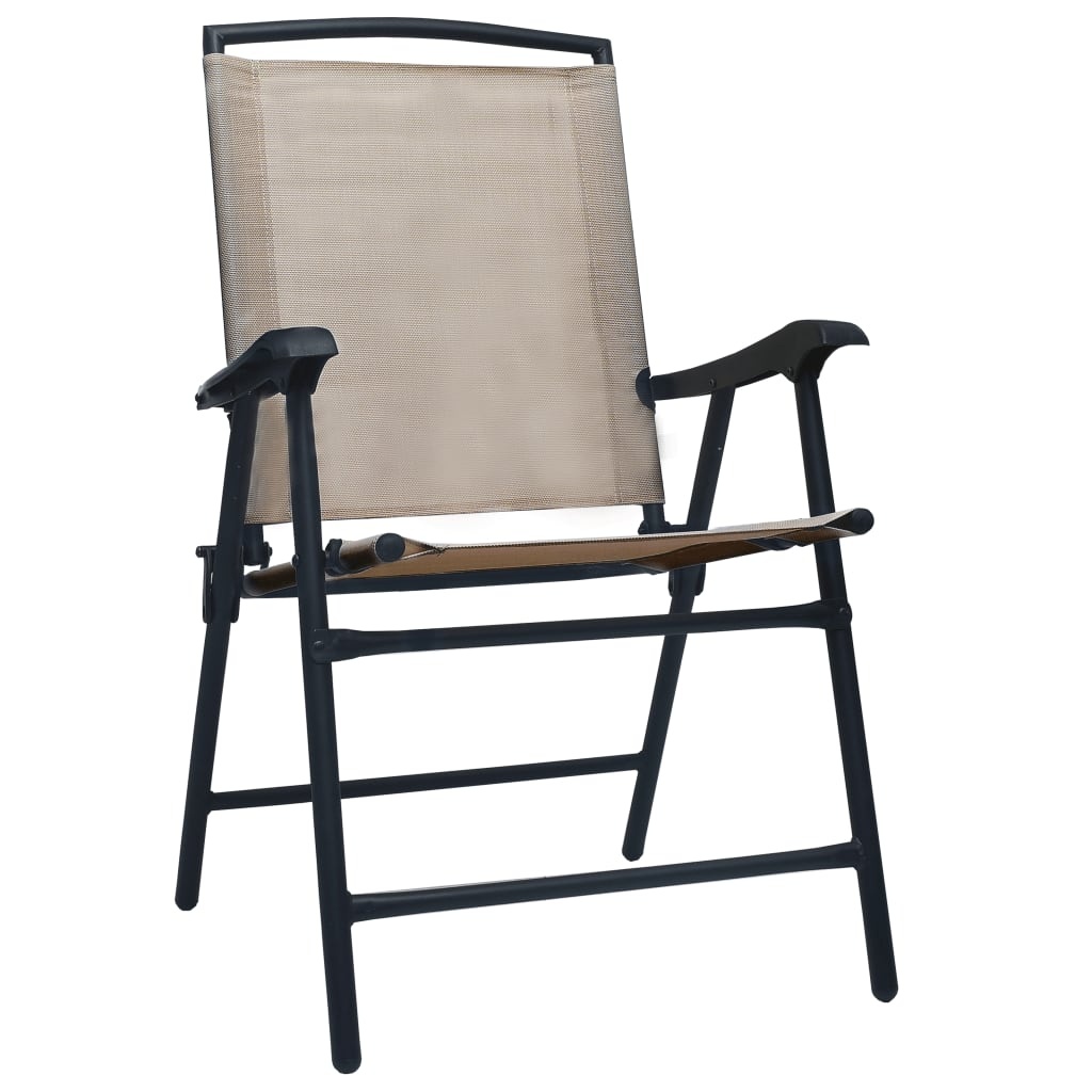 VidaXL Tuinstoelen inklapbaar 2 st textileen taupe