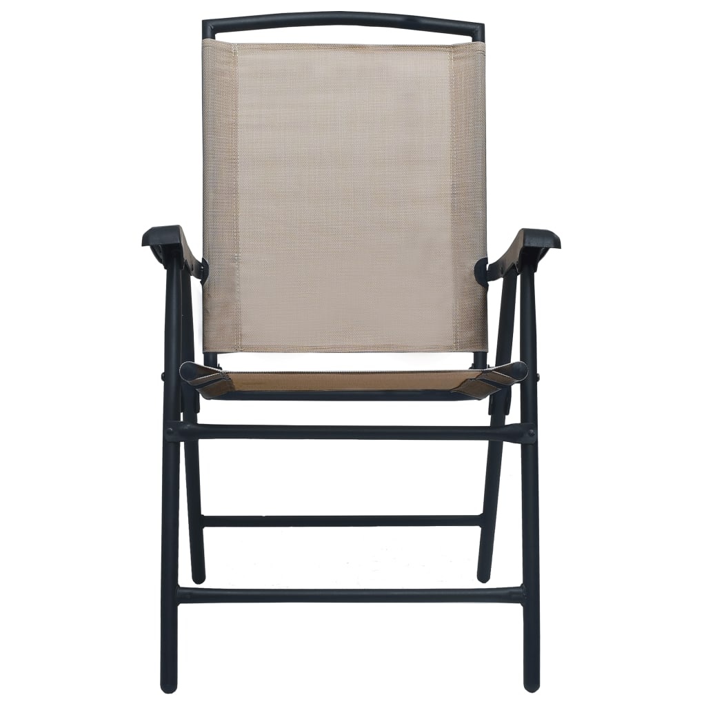 VidaXL Tuinstoelen inklapbaar 2 st textileen taupe
