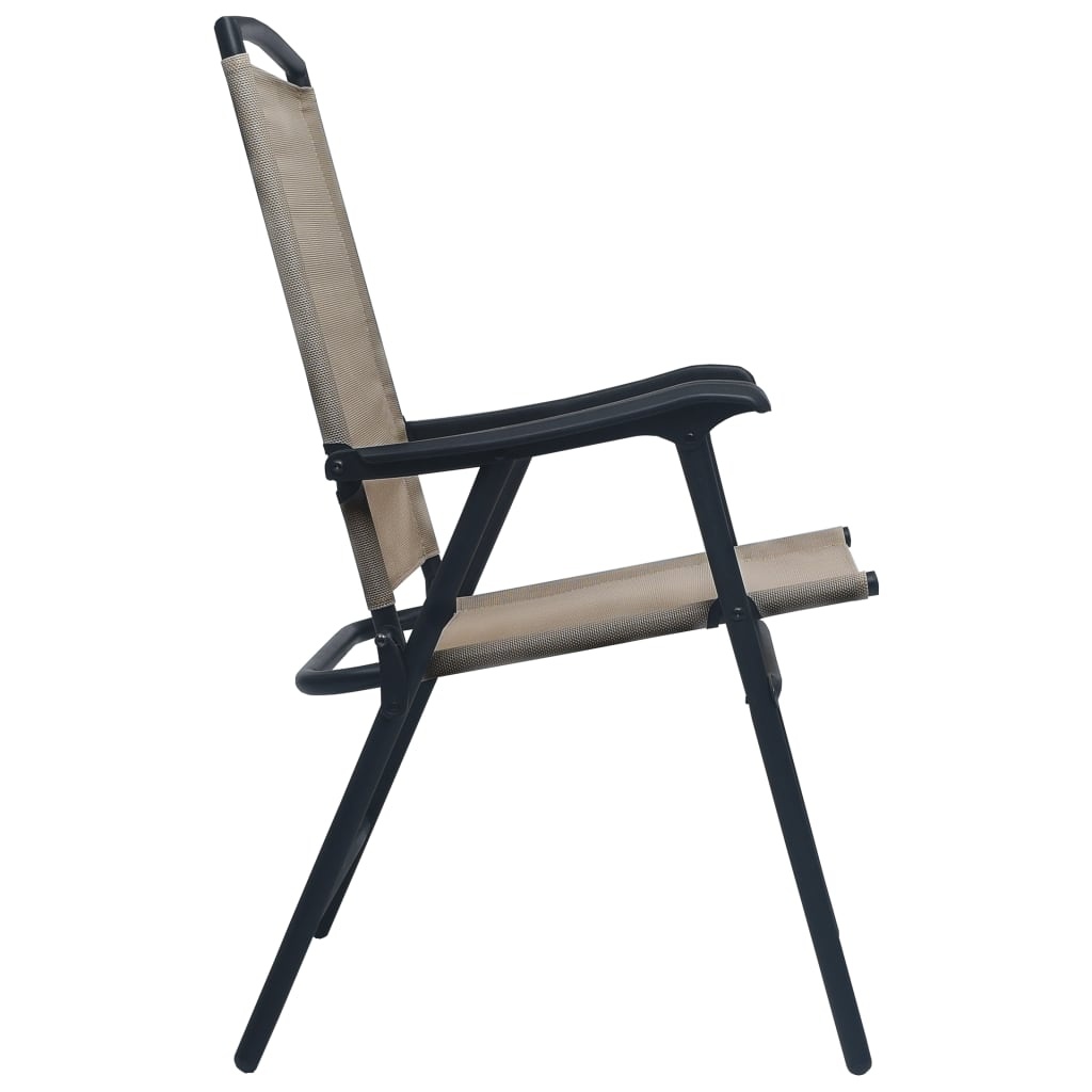 VidaXL Tuinstoelen inklapbaar 2 st textileen taupe