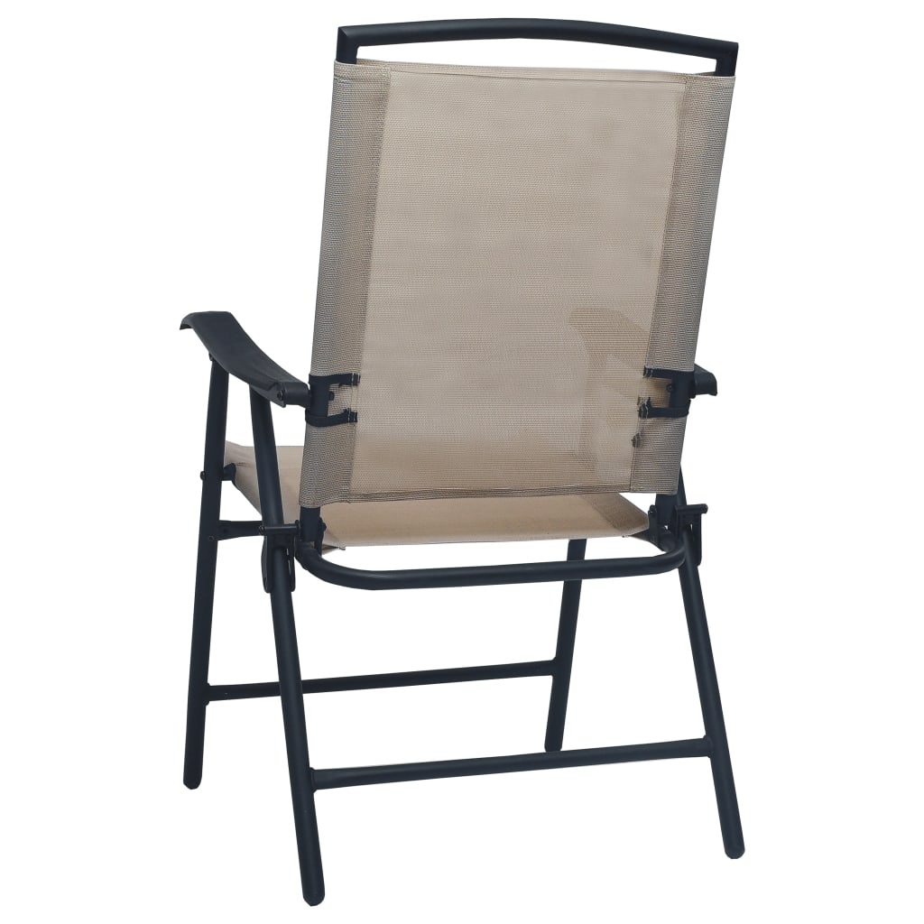 VidaXL Tuinstoelen inklapbaar 2 st textileen taupe