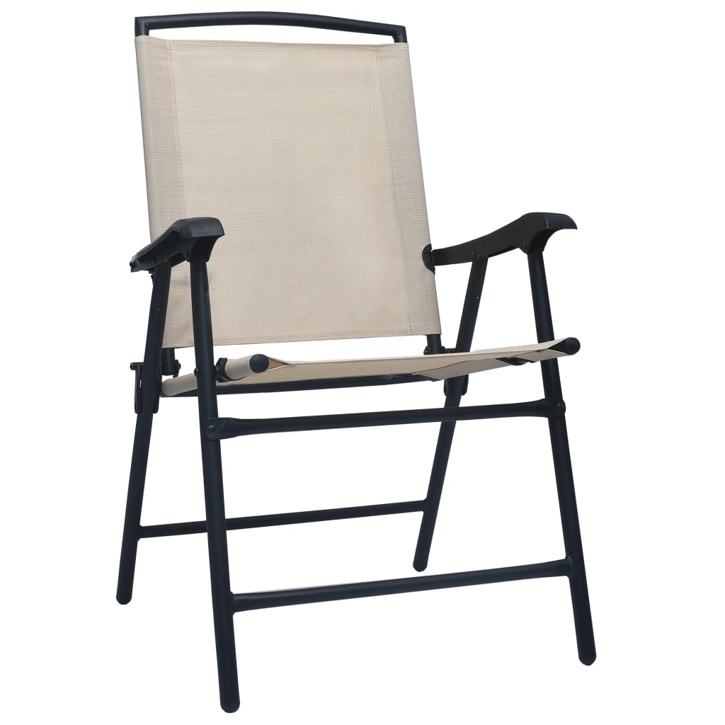 VidaXL Tuinstoelen inklapbaar 2 st textileen crème