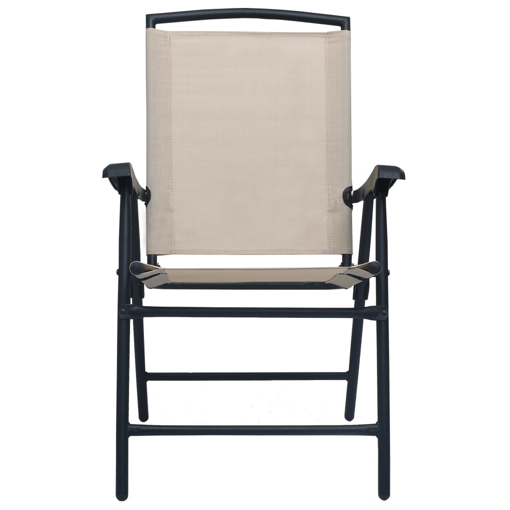 VidaXL Tuinstoelen inklapbaar 2 st textileen crème