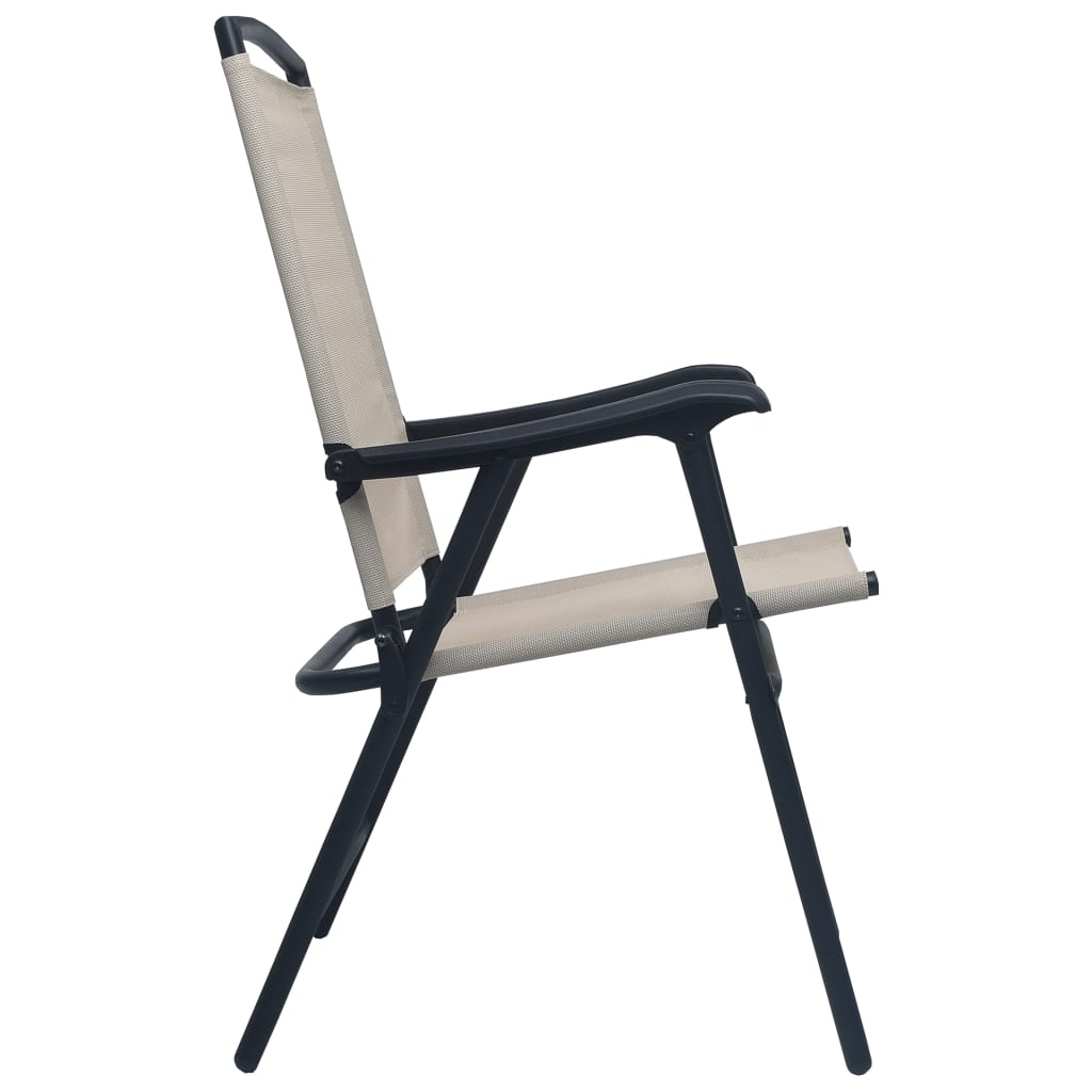 VidaXL Tuinstoelen inklapbaar 2 st textileen crème