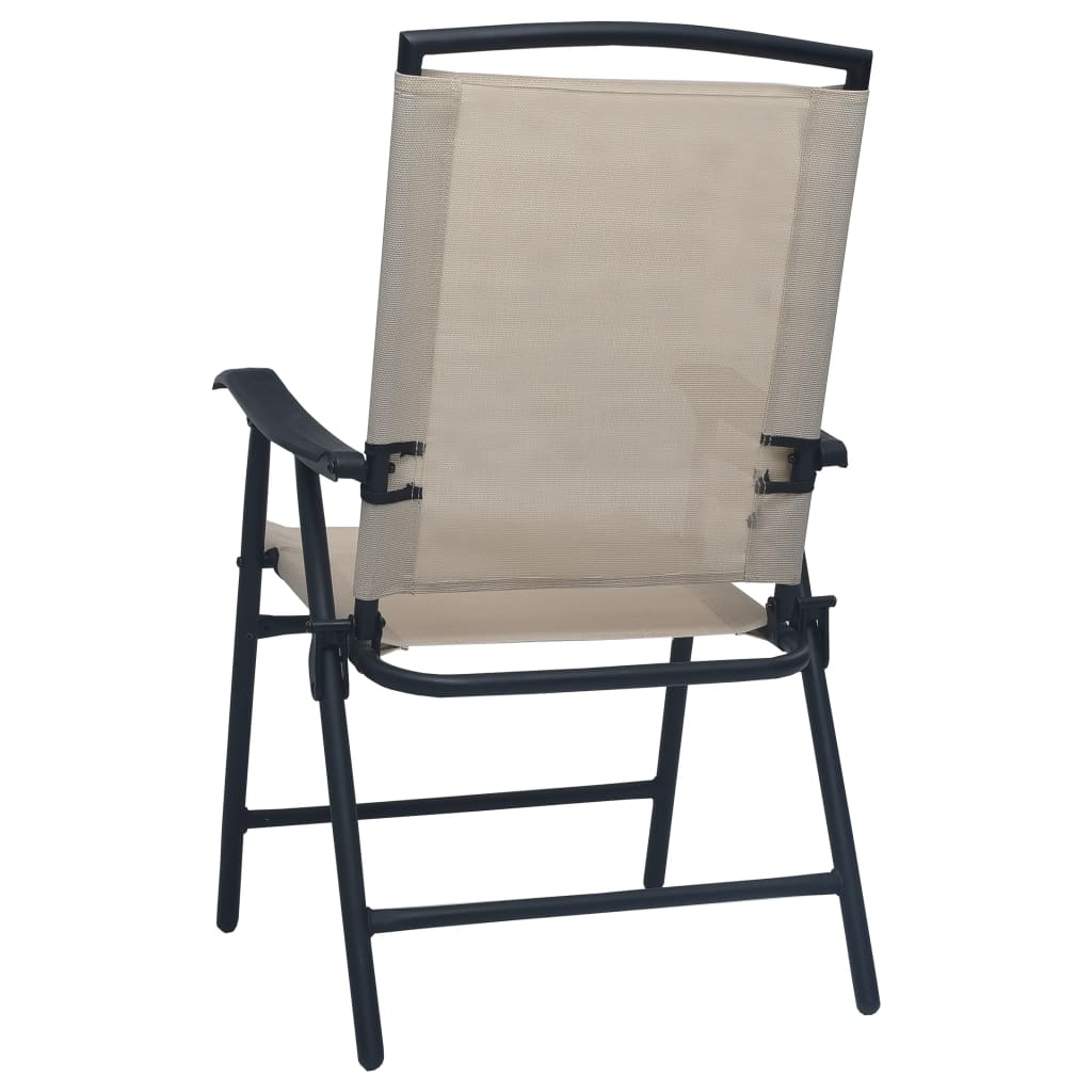 VidaXL Tuinstoelen inklapbaar 2 st textileen crème