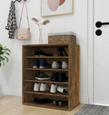 VidaXL Schoenenkast 60x35x70 cm bewerkt hout gerookt eikenkleurig
