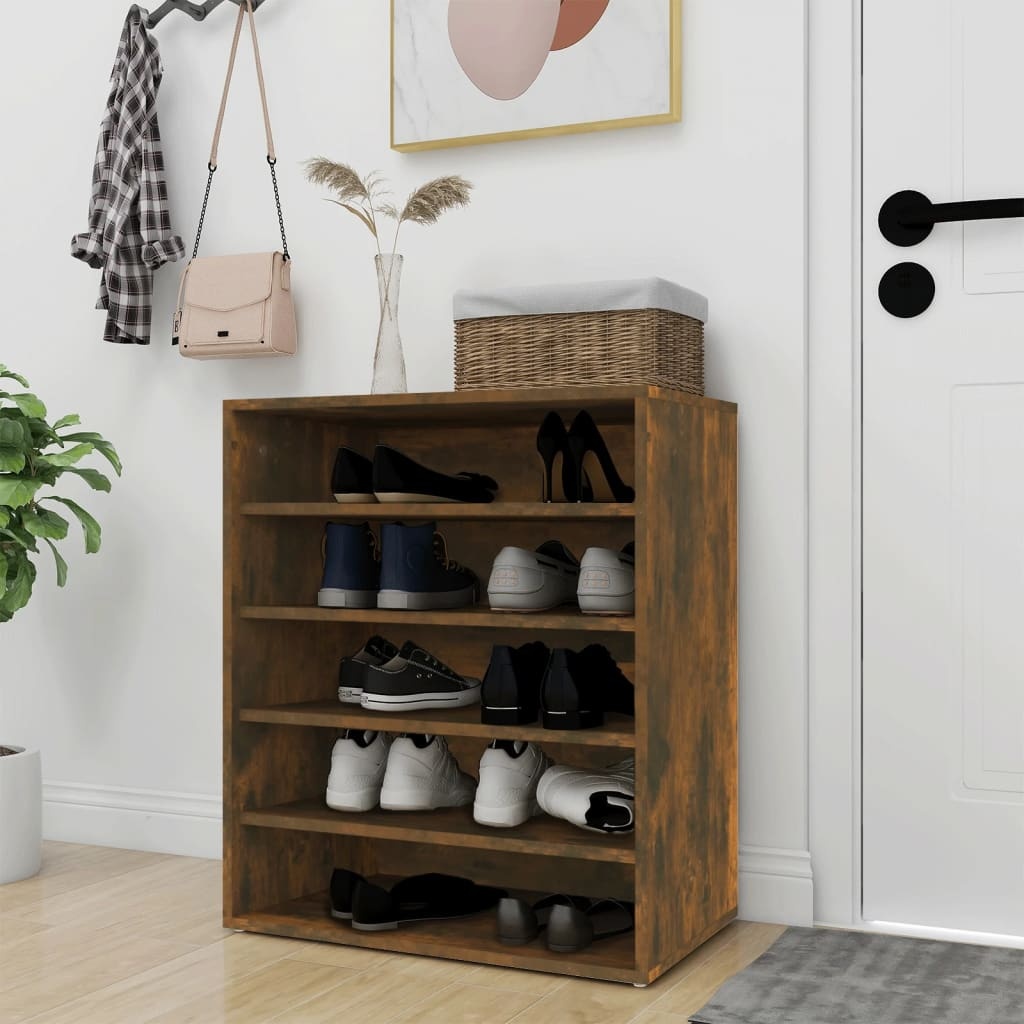 VidaXL Schoenenkast 60x35x70 cm bewerkt hout gerookt eikenkleurig