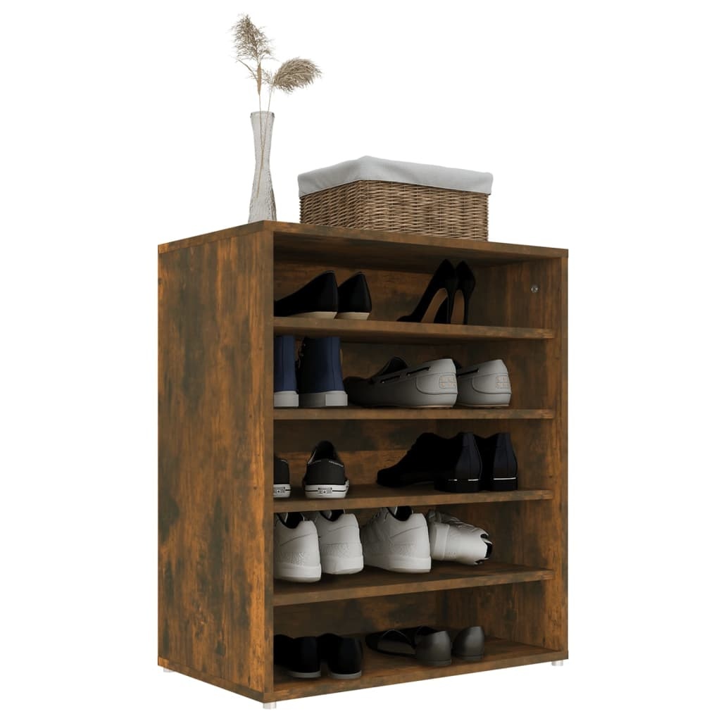 VidaXL Schoenenkast 60x35x70 cm bewerkt hout gerookt eikenkleurig