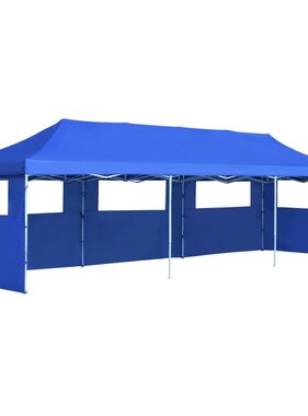 vidaXL Vouwtent pop-up met 5 zijwanden 3x9 m blauw