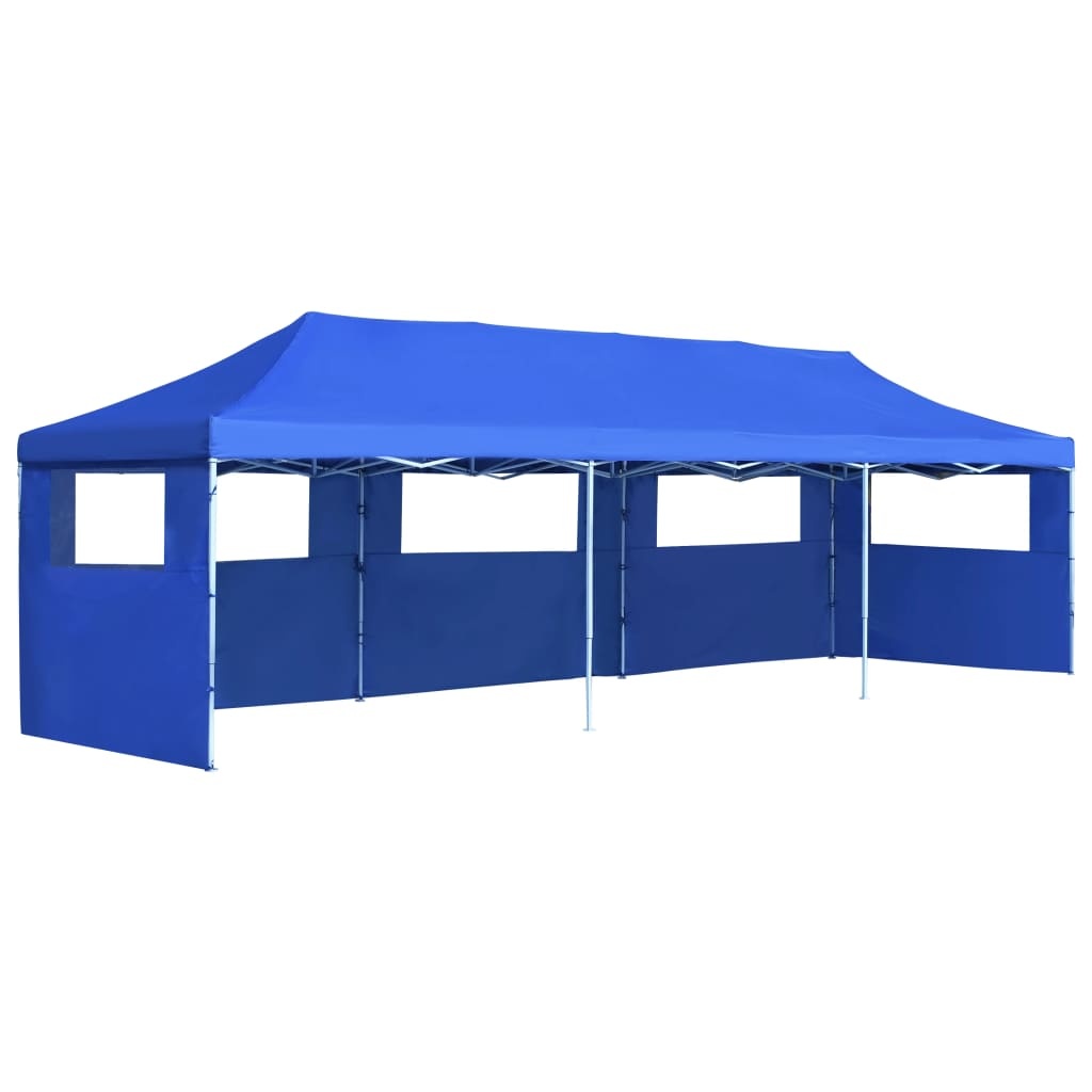 vidaXL Vouwtent pop-up met 5 zijwanden 3x9 m blauw