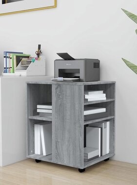 VidaXL Kast verrijdbaar 60x53x72 cm bewerkt hout grijs sonoma eiken