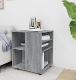 VidaXL Kast verrijdbaar 60x53x72 cm bewerkt hout grijs sonoma eiken