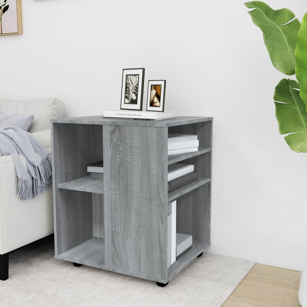 VidaXL Kast verrijdbaar 60x53x72 cm bewerkt hout grijs sonoma eiken