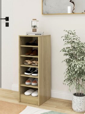 VidaXL Schoenenkast 31,5x35x90 cm spaanplaat sonoma eikenkleurig