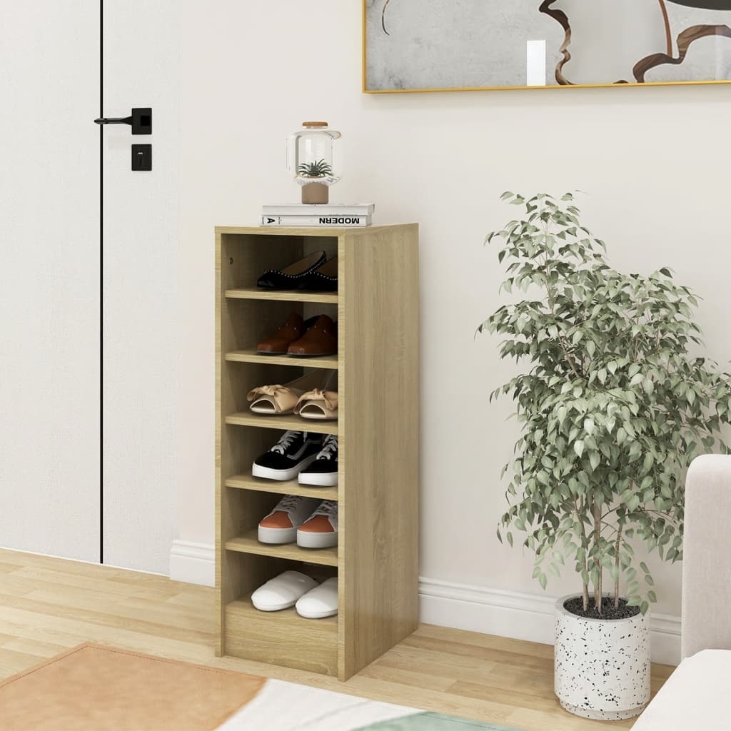 VidaXL Schoenenkast 31,5x35x90 cm spaanplaat sonoma eikenkleurig