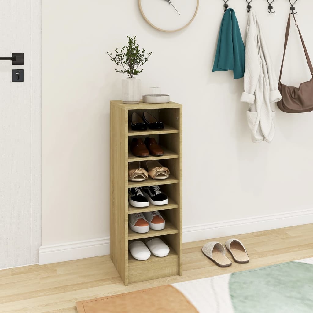 VidaXL Schoenenkast 31,5x35x90 cm spaanplaat sonoma eikenkleurig