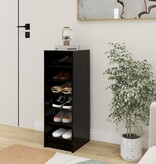 VidaXL Schoenenkast 31,5x35x90 cm spaanplaat zwart