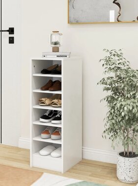 VidaXL Schoenenkast 31,5x35x90 cm spaanplaat wit