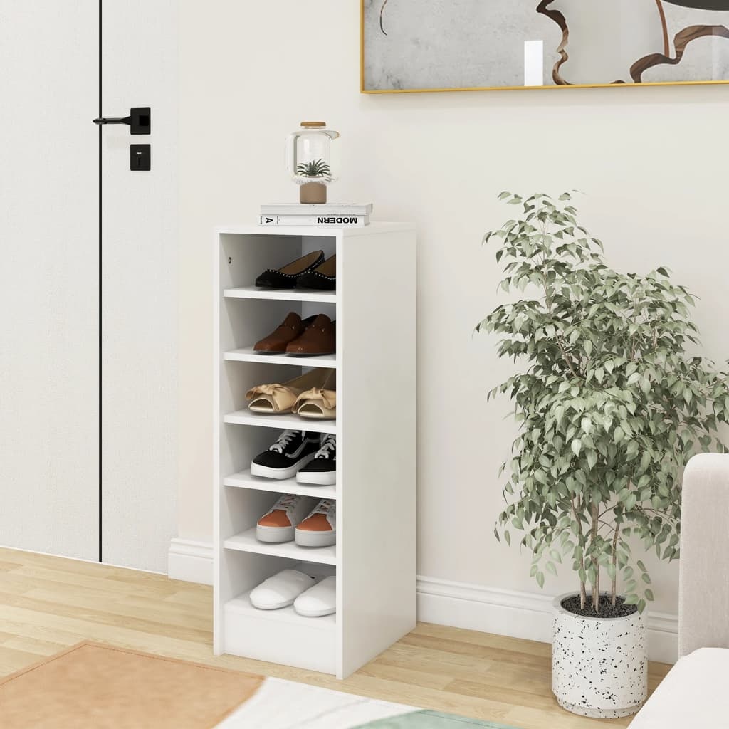 VidaXL Schoenenkast 31,5x35x90 cm spaanplaat wit
