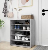 VidaXL Schoenenkast 60x35x70 cm spaanplaat betongrijs