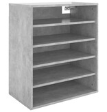 VidaXL Schoenenkast 60x35x70 cm spaanplaat betongrijs
