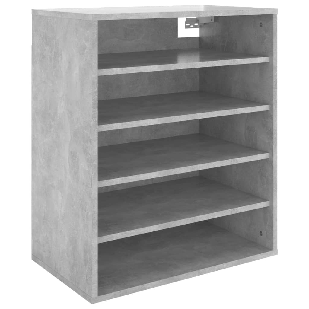 VidaXL Schoenenkast 60x35x70 cm spaanplaat betongrijs