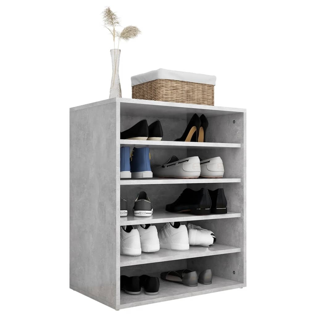 VidaXL Schoenenkast 60x35x70 cm spaanplaat betongrijs