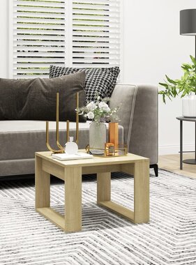 VidaXL Bijzettafel 50x50x35 cm spaanplaat sonoma eikenkleurig