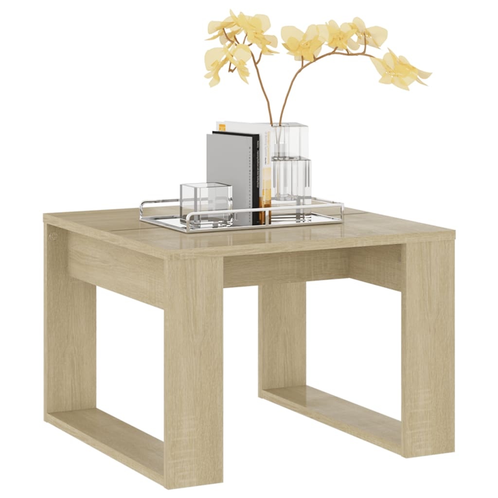 VidaXL Bijzettafel 50x50x35 cm spaanplaat sonoma eikenkleurig