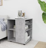 VidaXL Kast verrijdbaar 60x53x72 cm spaanplaat betongrijs