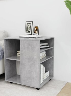 VidaXL Kast verrijdbaar 60x53x72 cm spaanplaat betongrijs