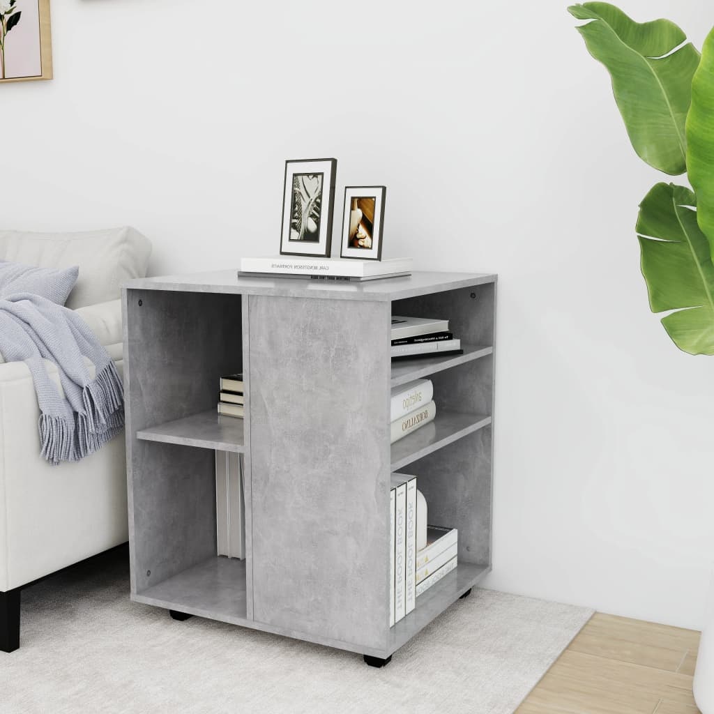 VidaXL Kast verrijdbaar 60x53x72 cm spaanplaat betongrijs