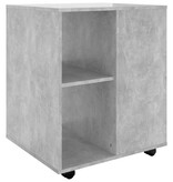 VidaXL Kast verrijdbaar 60x53x72 cm spaanplaat betongrijs