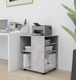 VidaXL Kast verrijdbaar 60x53x72 cm spaanplaat betongrijs