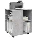 VidaXL Kast verrijdbaar 60x53x72 cm spaanplaat betongrijs