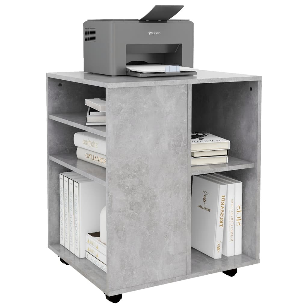 VidaXL Kast verrijdbaar 60x53x72 cm spaanplaat betongrijs