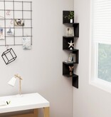 VidaXL Hoekwandschap 20x20x127,5 cm spaanplaat zwart