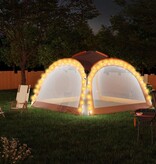 vidaXL Partytent met LED en 4 zijwanden 3,6x3,6x2,3 m grijs en oranje