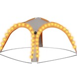 vidaXL Partytent met LED en 4 zijwanden 3,6x3,6x2,3 m grijs en oranje