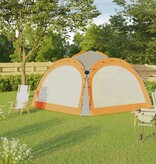 vidaXL Partytent met LED en 4 zijwanden 3,6x3,6x2,3 m grijs en oranje