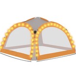 vidaXL Partytent met LED en 4 zijwanden 3,6x3,6x2,3 m grijs en oranje