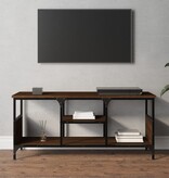 vidaXL Tv-meubel 100x35x45 cm bewerkt hout en ijzer bruineikenkleurig