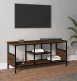 vidaXL Tv-meubel 100x35x45 cm bewerkt hout en ijzer bruineikenkleurig