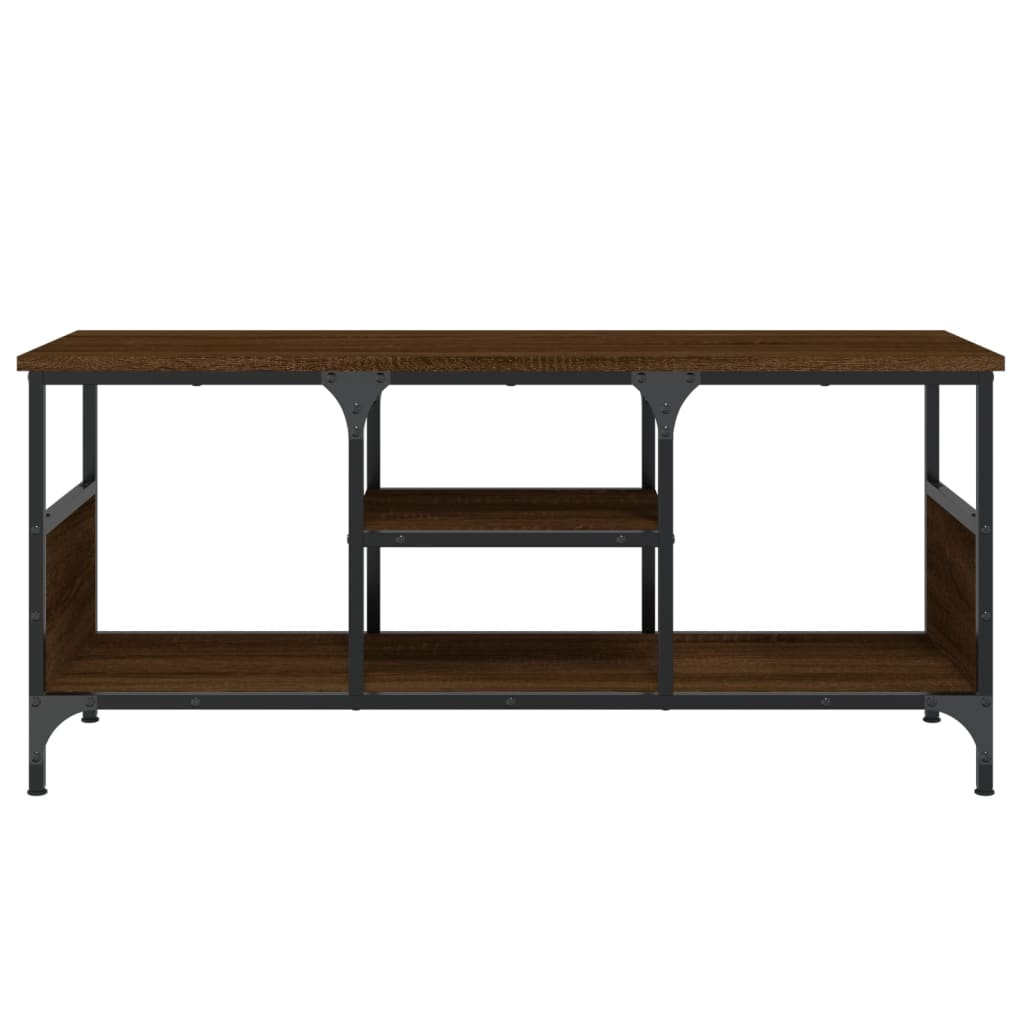 VidaXL Tv-meubel 100x35x45 cm bewerkt hout en ijzer bruineikenkleurig