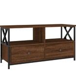 VidaXL Tv-meubel 90x33x45 cm bewerkt hout en ijzer bruineikenkleurig