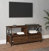 VidaXL Tv-meubel 90x33x45 cm bewerkt hout en ijzer bruineikenkleurig