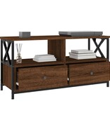 VidaXL Tv-meubel 90x33x45 cm bewerkt hout en ijzer bruineikenkleurig