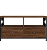 VidaXL Tv-meubel 90x33x45 cm bewerkt hout en ijzer bruineikenkleurig