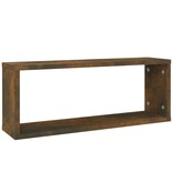 vidaXL Wandschappen kubus 4 st 60x15x23 cm bewerkt hout gerookt eiken