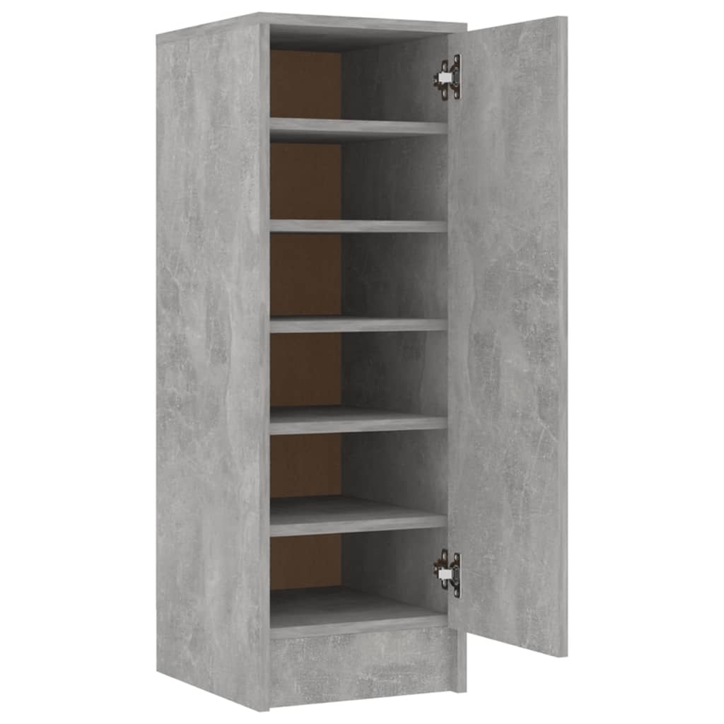 VidaXL Schoenenkast 32x35x92 cm spaanplaat betongrijs
