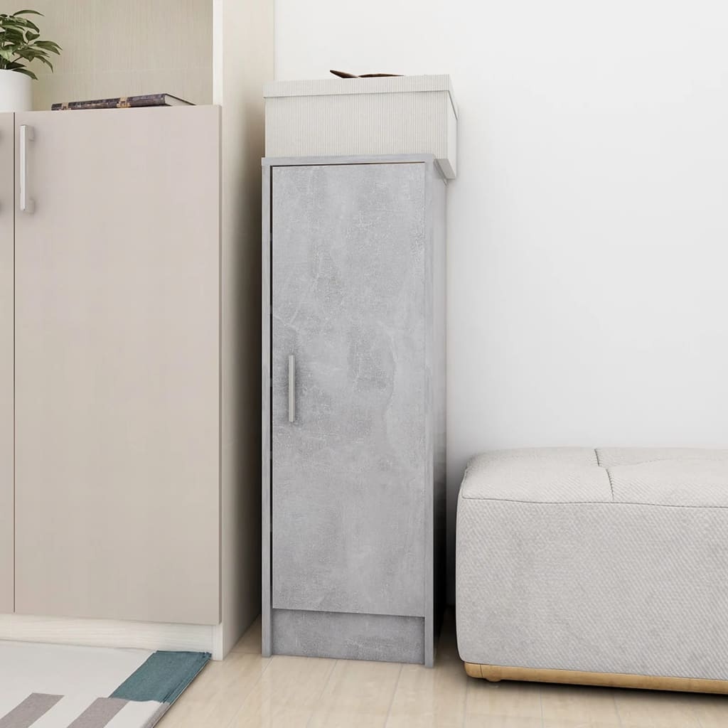 VidaXL Schoenenkast 32x35x92 cm spaanplaat betongrijs